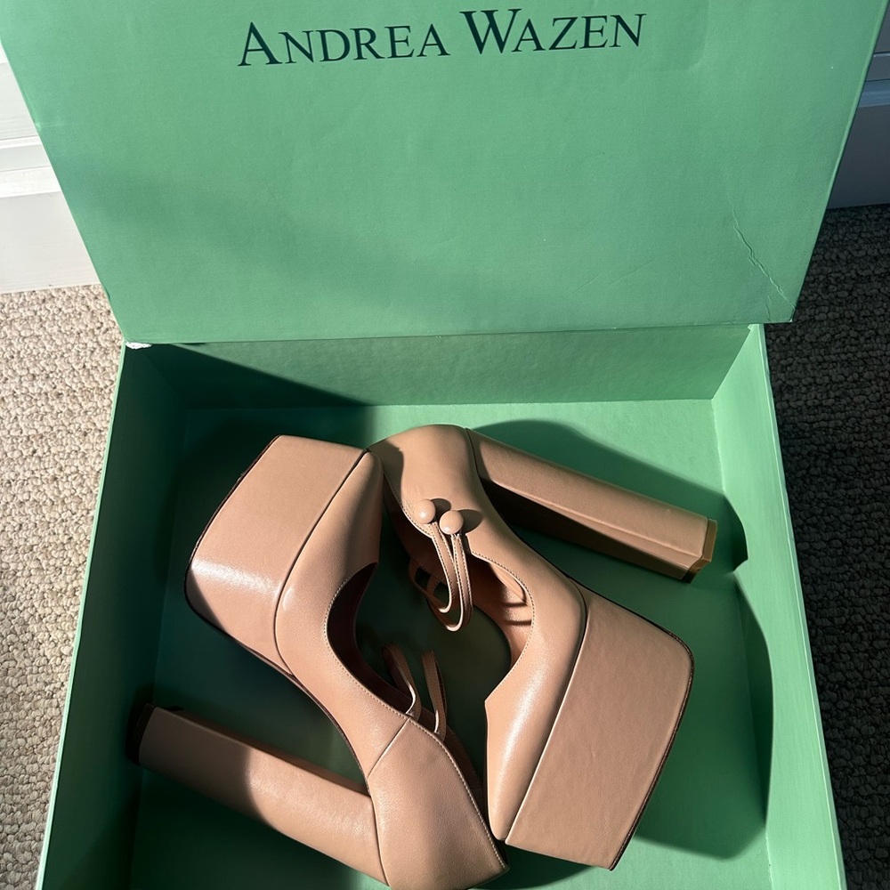ANDREA FENZI Nude Platform Pumps - Picture 5 of 15